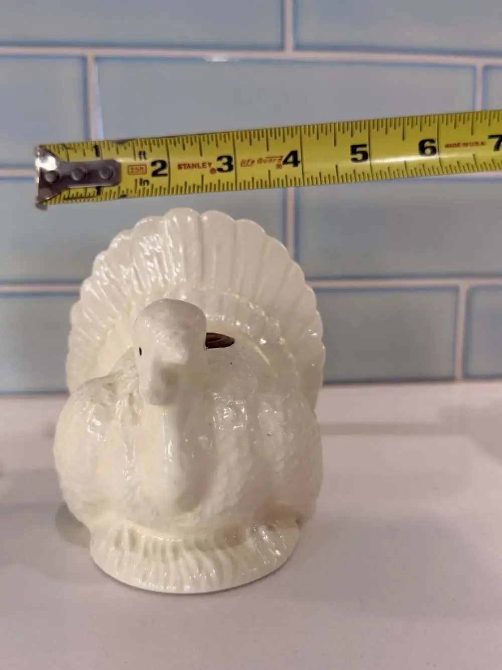 Pair of Vintage Cream Ceramic Thanksgiving Turkey Taper Candle Holders